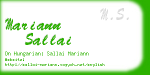 mariann sallai business card